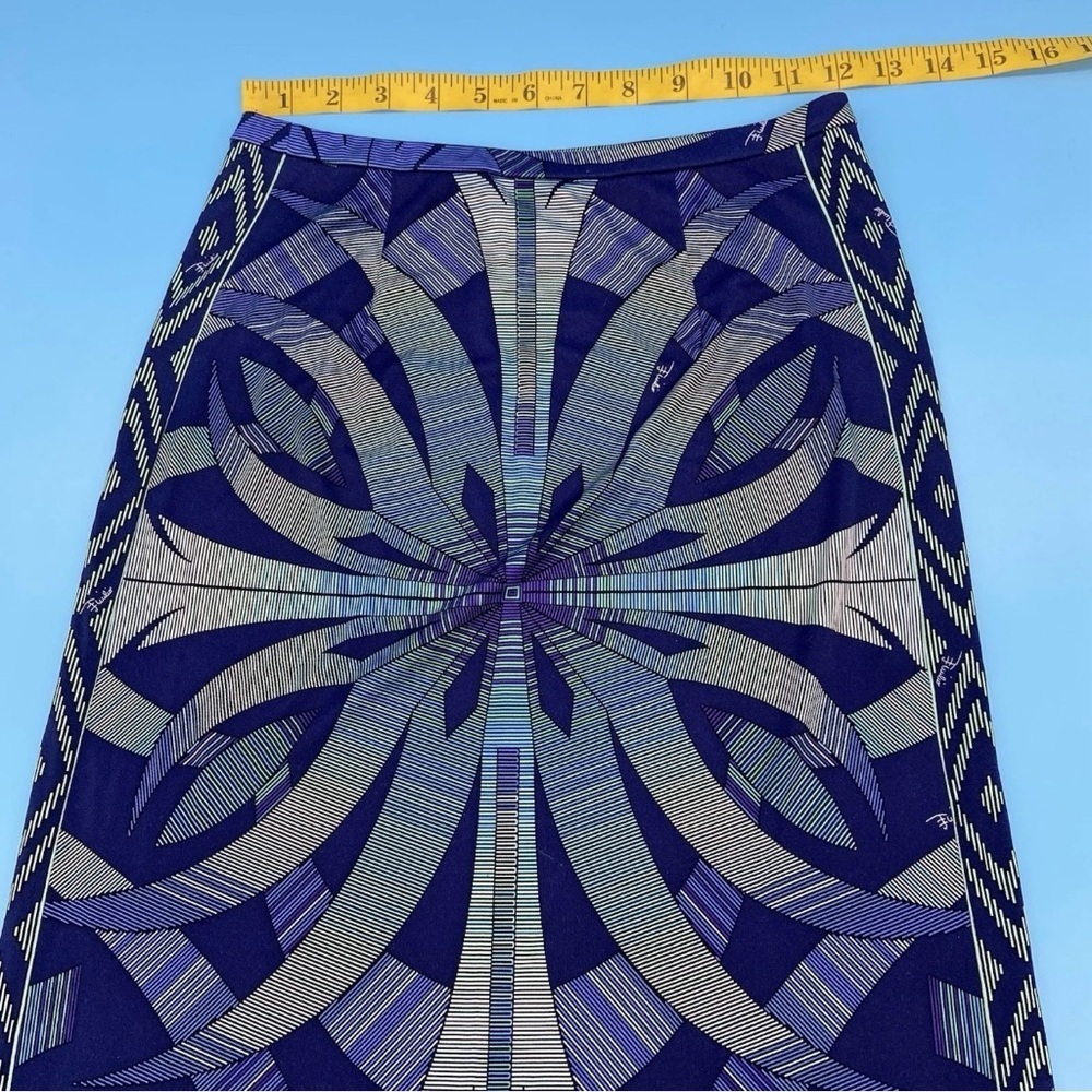 Vintage Emilio Pucci 2 Piece Skirt Set 100% Silk Geometric Pattern Multi Size 6 - Picture 13 of 13